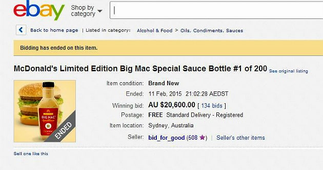 McDonald’s : une bouteille de sauce Big Mac estimée à plus de 20 000 dollars aux enchères en Australie