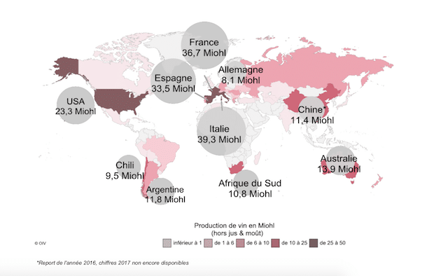 Vins : Une production mondiale 2017 historiquement faible