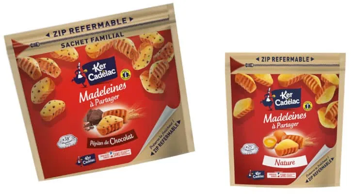 Emballage : Ker Cadélac investit le segment des madeleines à partager avec un sachet inédit recyclable et refermable